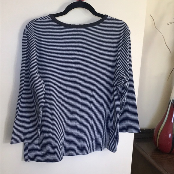 Kim Rogers women’s striped 3/4 sleeve top size XL - Picture 8 of 16